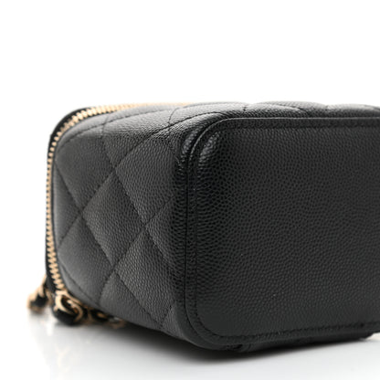 Chanel Caviar Quilted Mini Vanity Case With Chain Black 9 of 11