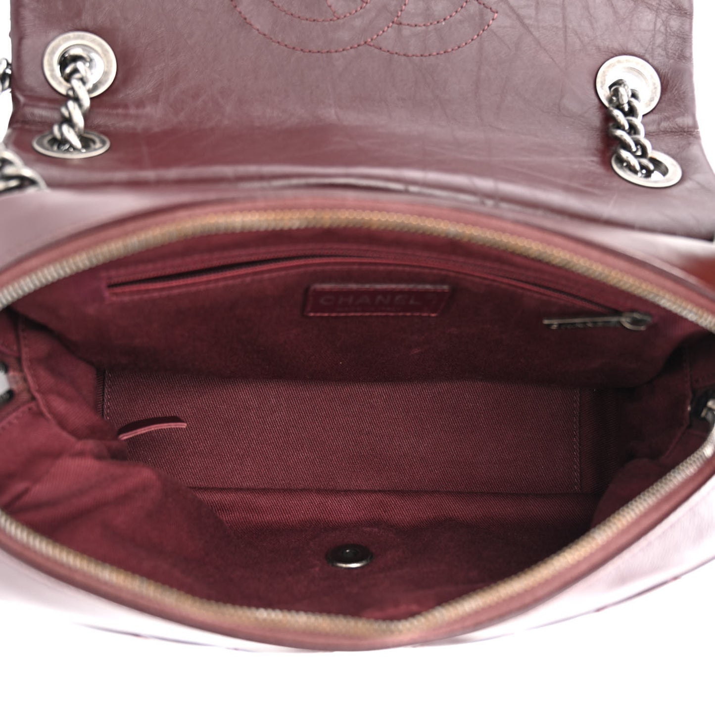 Aged Calfskin Medium New Portobello Flap Burgundy