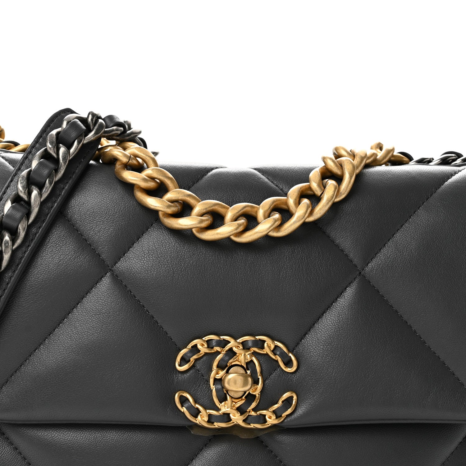 Chanel Lambskin Quilted Medium Chanel 19 Flap Dark Grey 8 of 10