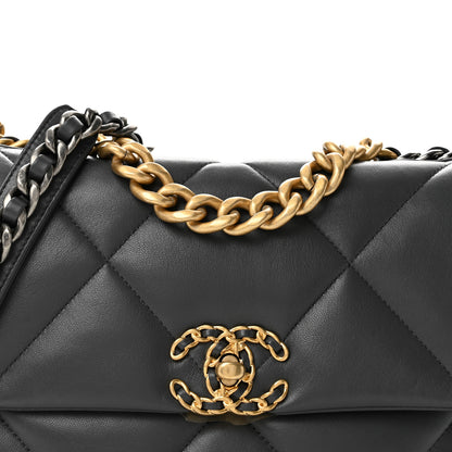 Chanel Lambskin Quilted Medium Chanel 19 Flap Dark Grey 8 of 10