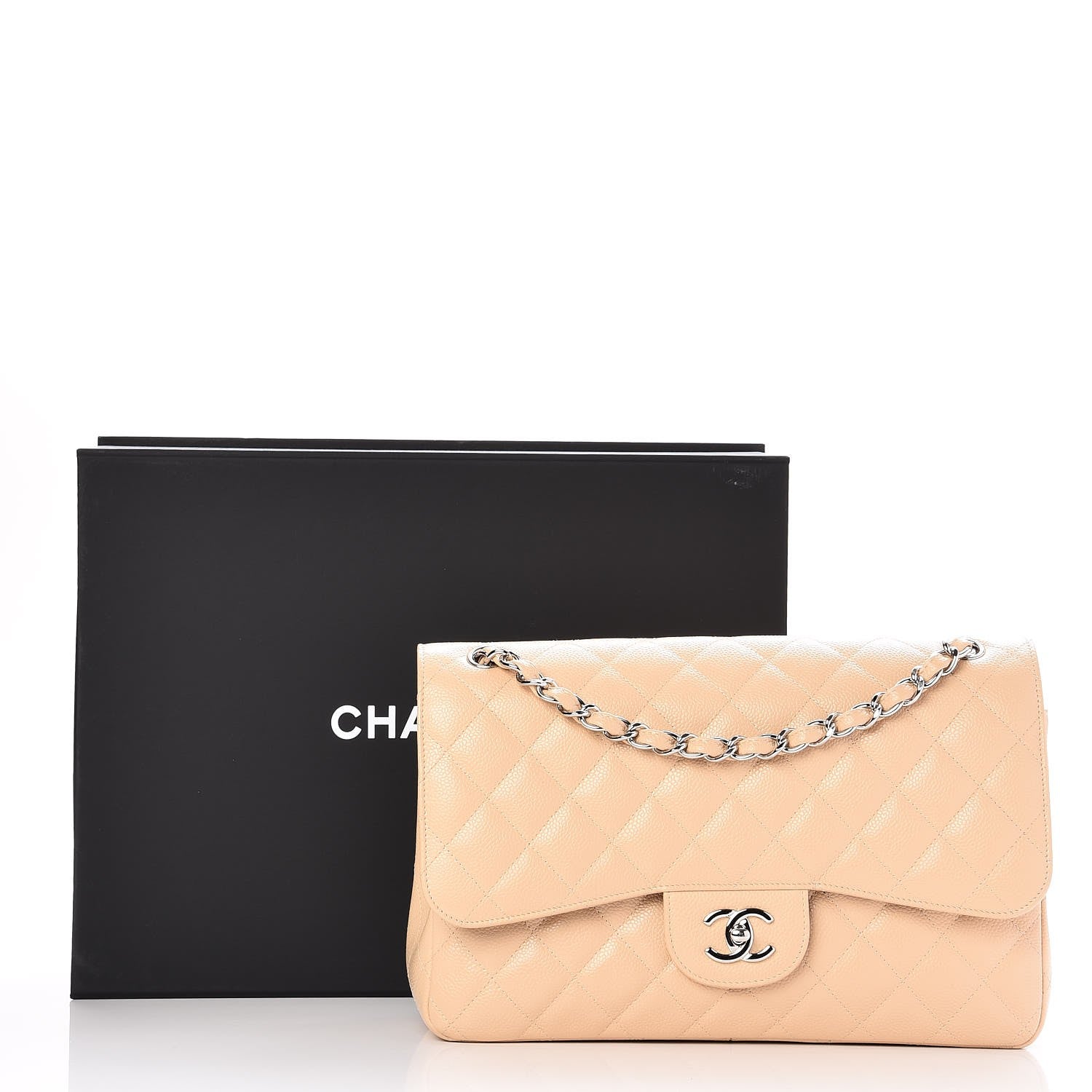 Chanel Caviar Quilted Jumbo Double Flap Beige Clair 9 of 9