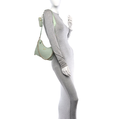 Prada Yarn Raffia Effect Crochet Re-Edition 2005 Shoulder Bag Acqua 3 of 13