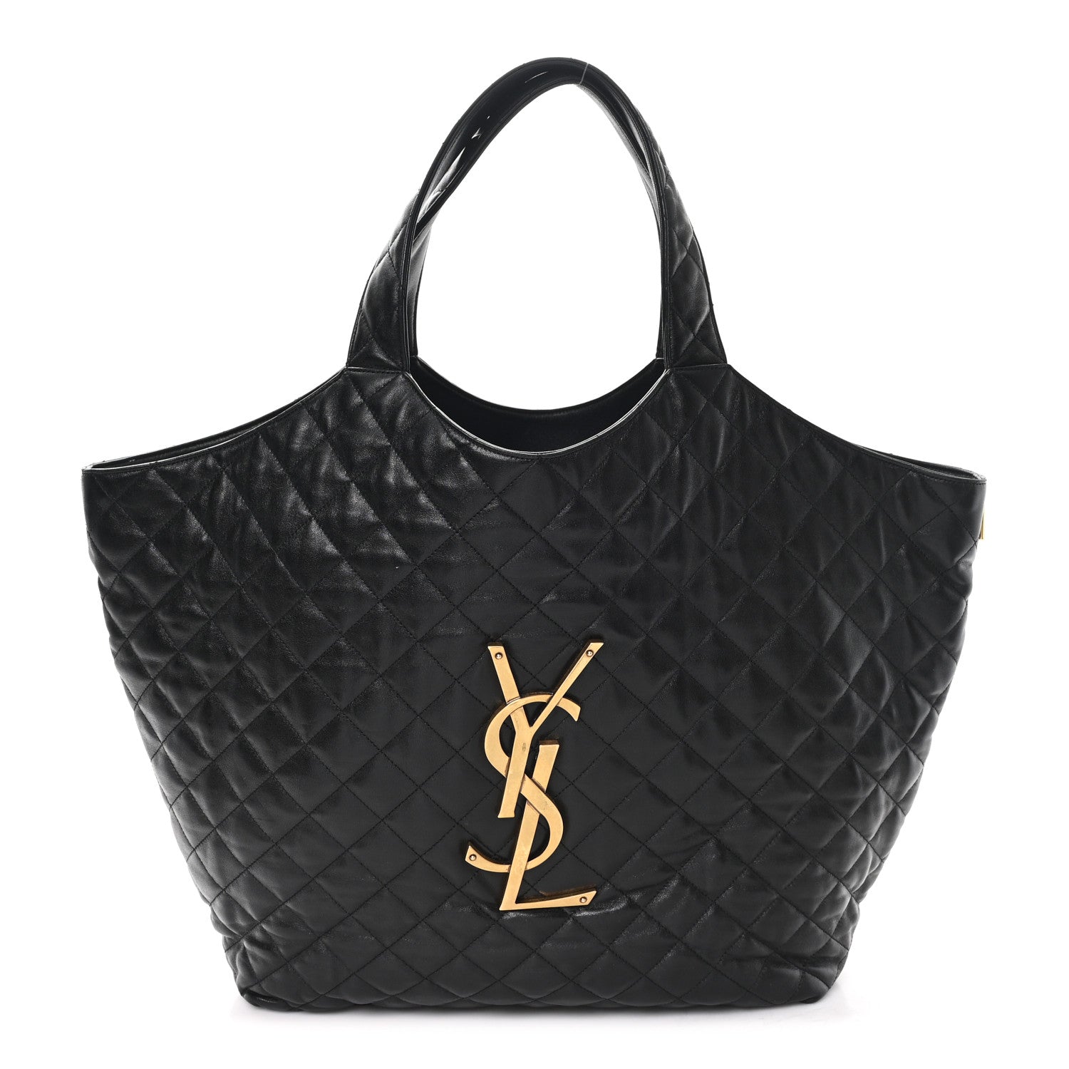 Saint Laurent Lambskin Quilted Maxi Icare Shopping Tote Black 1 of 10