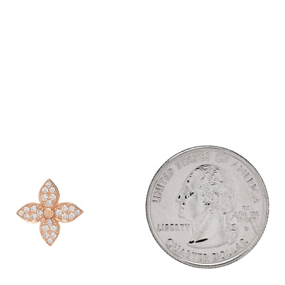 Louis Vuitton 18K Pink Gold Diamond Star Blossom Single Stud Earring 2 of 4