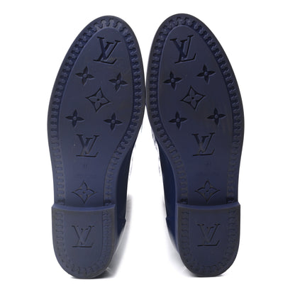 Louis Vuitton Rubber Embossed Monogram Drops High Rain Boots 41 Blue 5 of 9