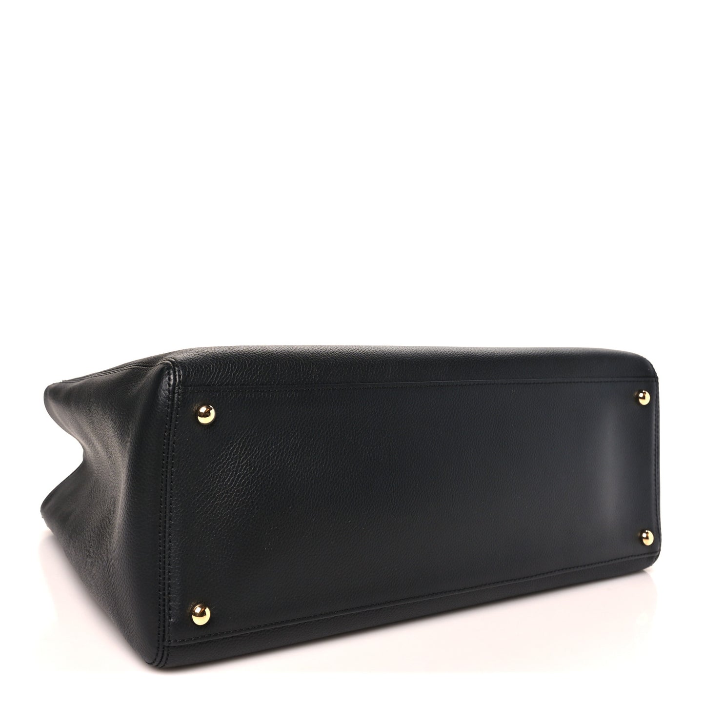 Calfskin Cerf Executive Shopper Tote Black