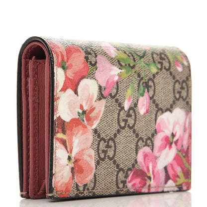 Gucci GG Supreme Monogram Blooms Card Case Beige Multicolor Dry Rose 3 of 8