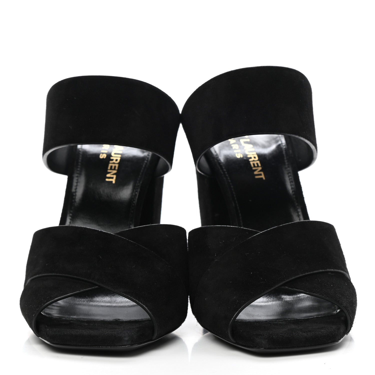 Saint Laurent Suede Oak Mule Sandals 37 Black 2 of 9
