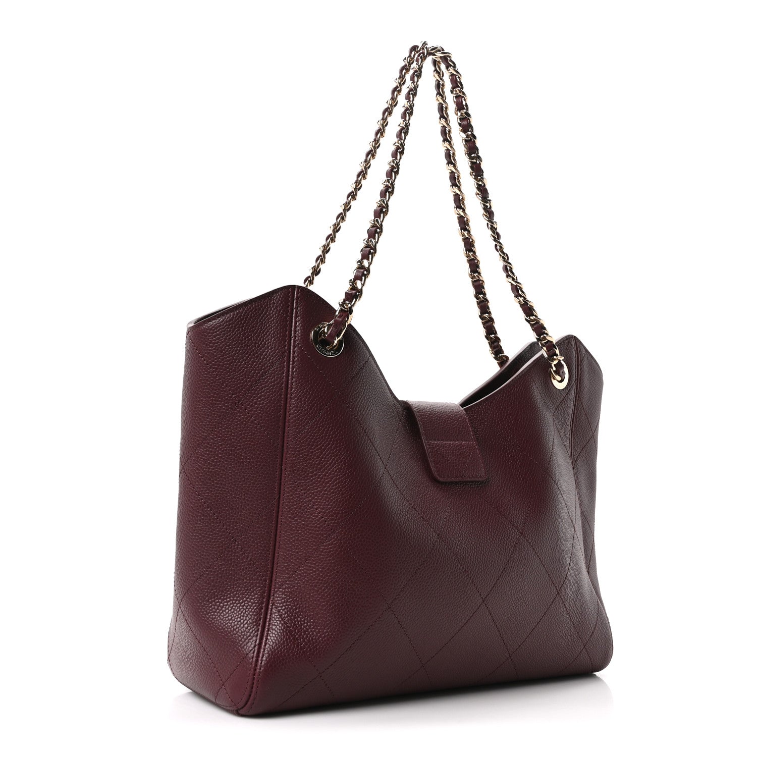 Chanel Grained Calfskin Large Shopping Bag Dark Burgundy 4 of 12
