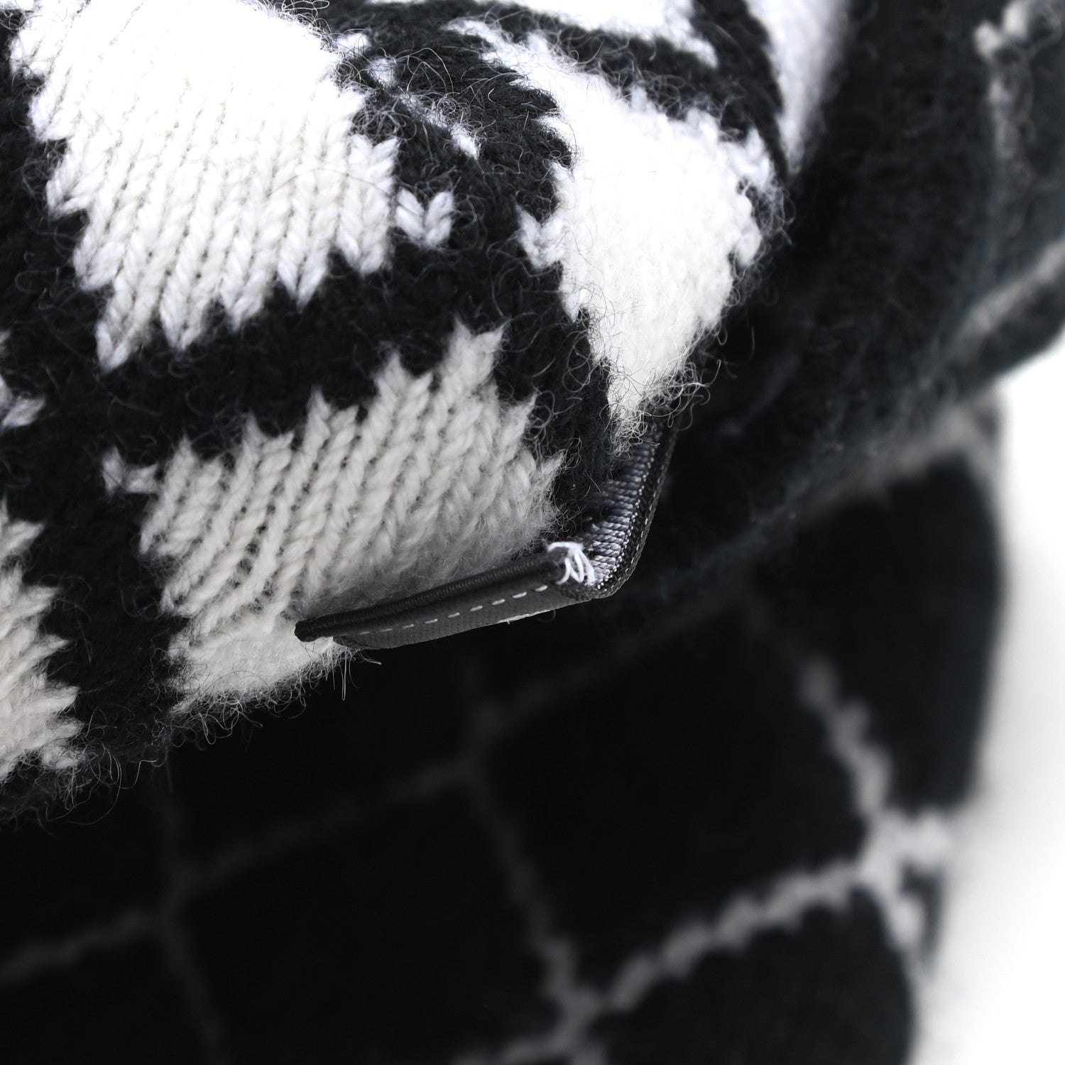 Chanel Cashmere CC Beanie Hat Black White 5 of 5