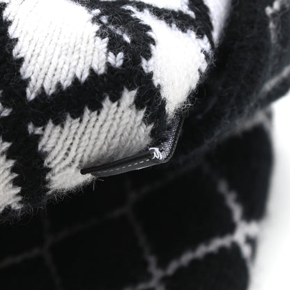 Chanel Cashmere CC Beanie Hat Black White 5 of 5
