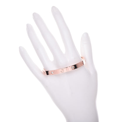 Cartier 18K Pink Gold 4 Diamond LOVE Bracelet 17 2 of 6