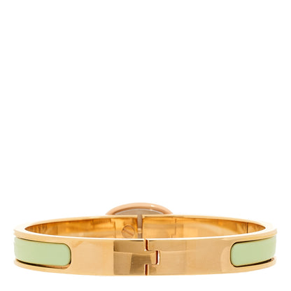 Hermes Enamel Mini Farandole Clic Chaine D'Ancre Bracelet Vert Amande 3 of 5