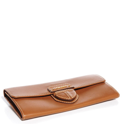 Prada City Calf Long Wallet Caramel 4 of 9