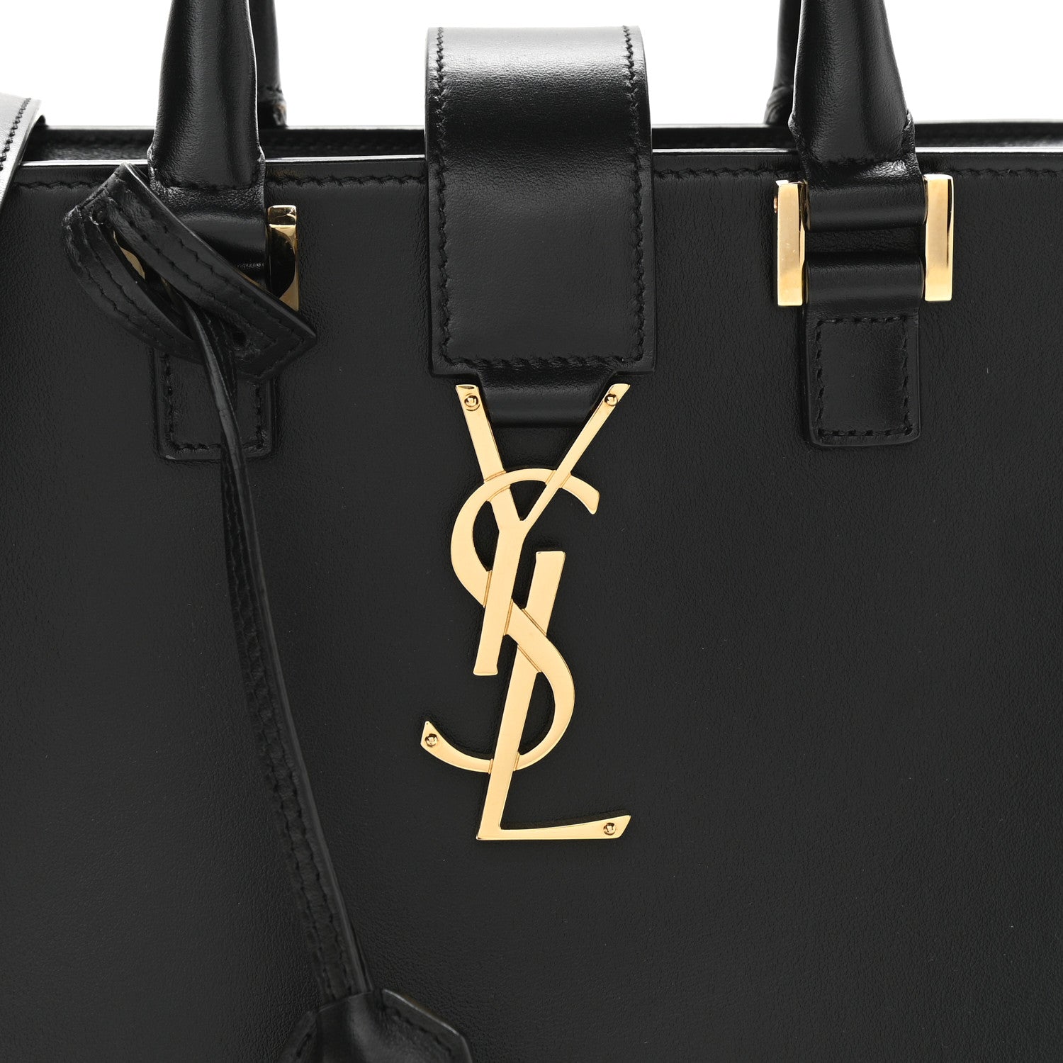 Saint Laurent Calfskin Monogram Baby Cabas Black 9 of 11