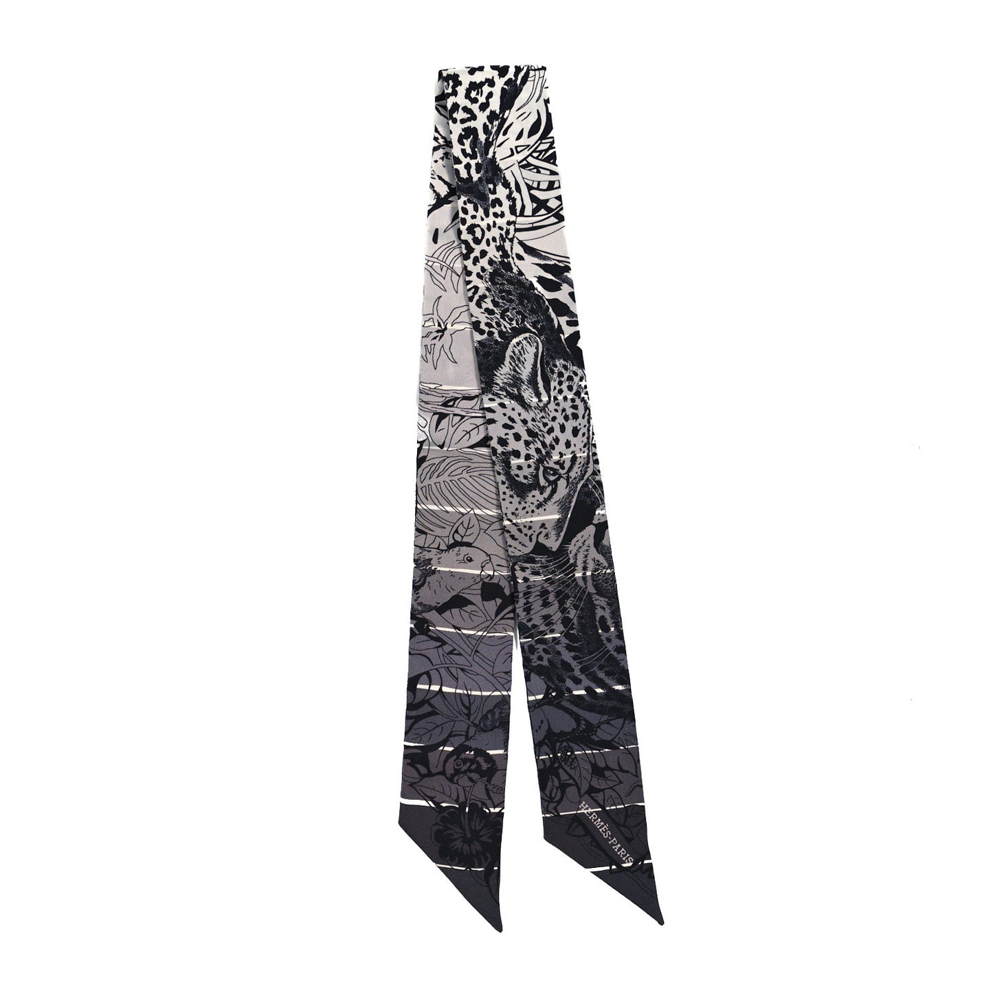 Silk Jungle Love Rainbow Twilly Gris Black White