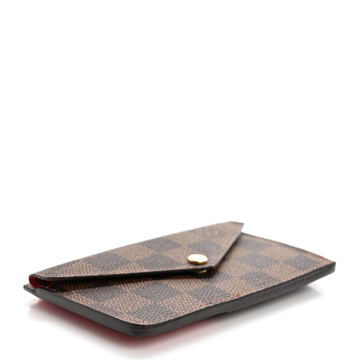 Damier Ebene Recto Verso Card Holder Red