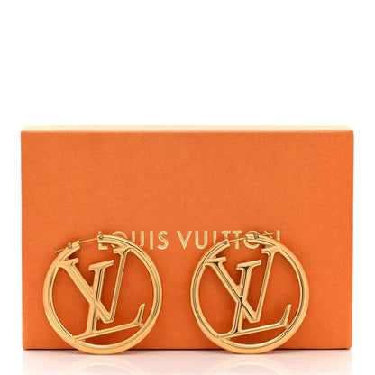 Louis Vuitton Metal Louise Hoop Earrings Gold 5 of 5