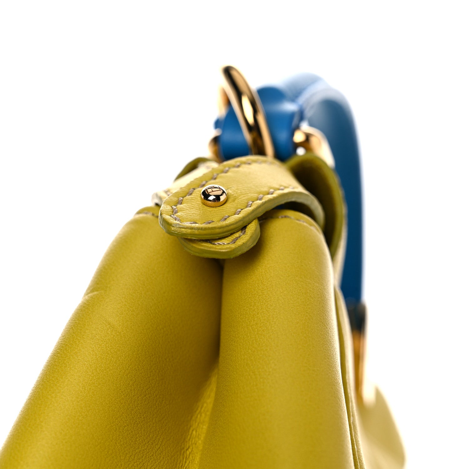 Fendi Nappa Colorblock Mini Peekaboo Iconic Satchel Lime Blue Royal Latte 18 of 19
