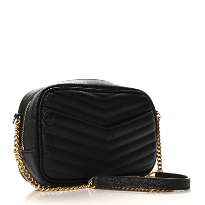Saint Laurent Grain De Poudre Matelasse Monogram Mini Lou Camera Bag Black 3 of 11