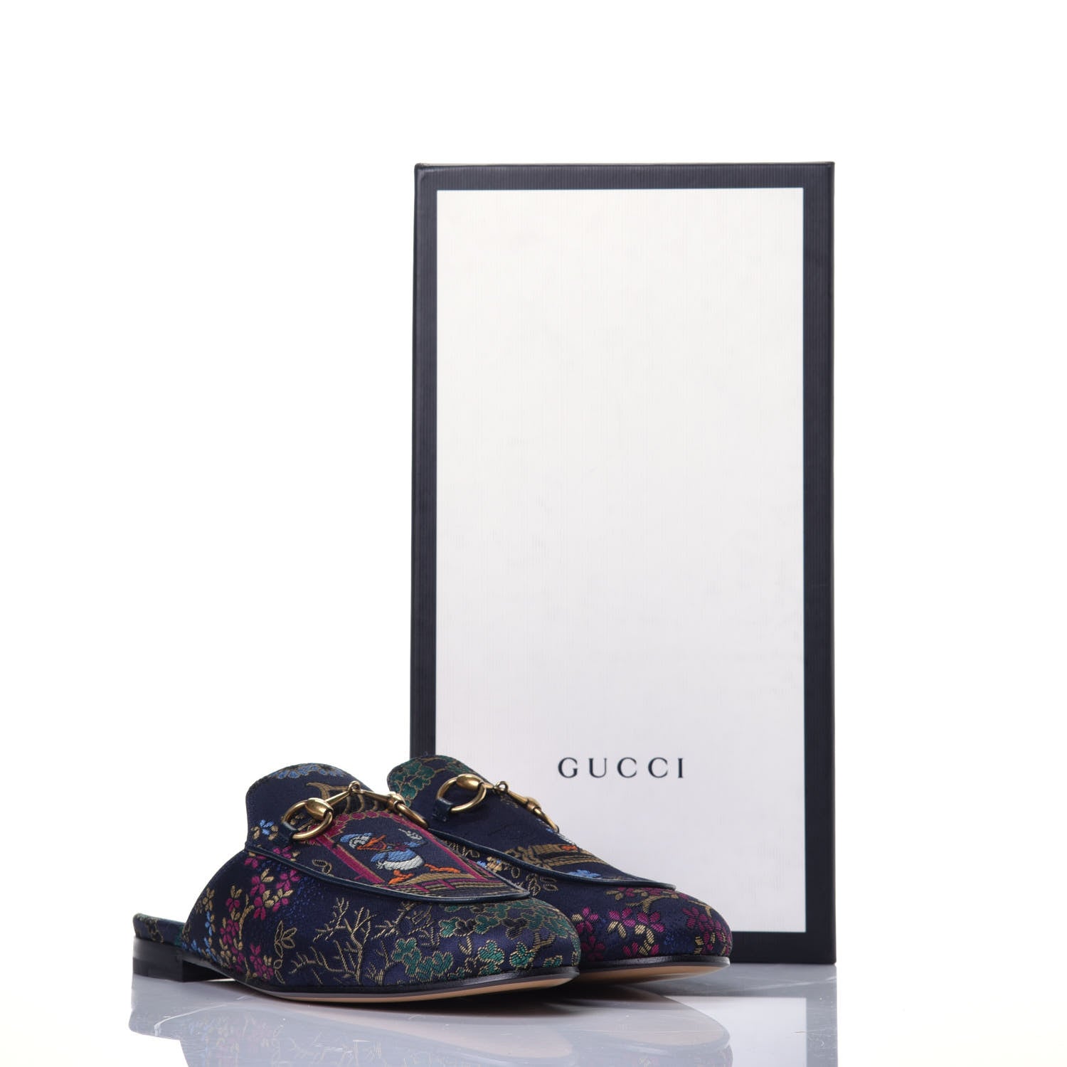 Gucci X DISNEY Jacquard Japanese Donald Duck Womens Princetown Slippers 35.5 Tide Multicolor Bordeaux 9 of 10