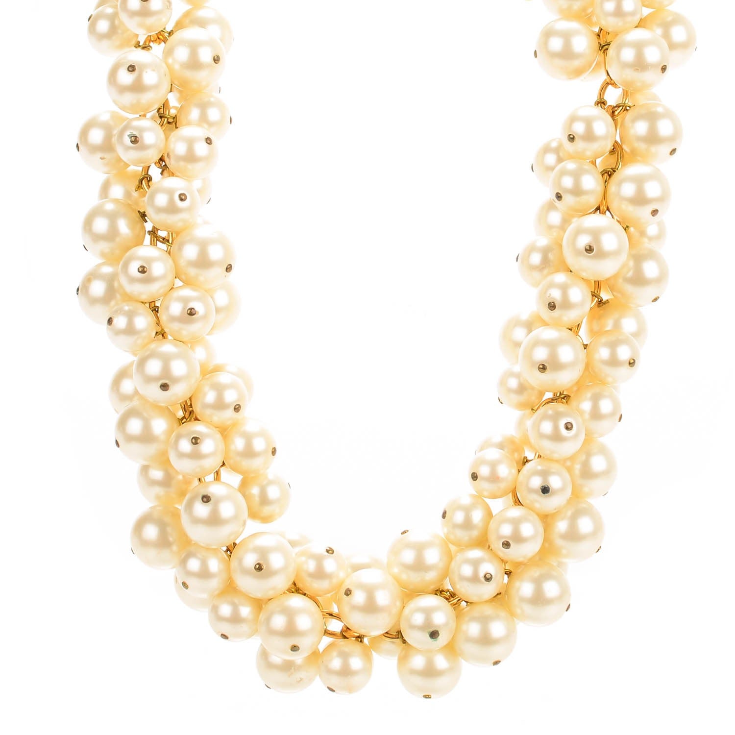 Chanel Pearl Layered Choker Necklace Gold 1 of 4