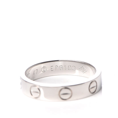 Cartier 18K White Gold 3.5mm LOVE Wedding Band Ring 47 4 5 of 6