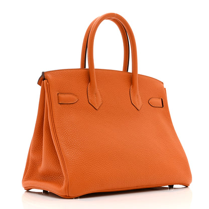 Hermes Taurillon Clemence Birkin 30 Orange 3 of 10