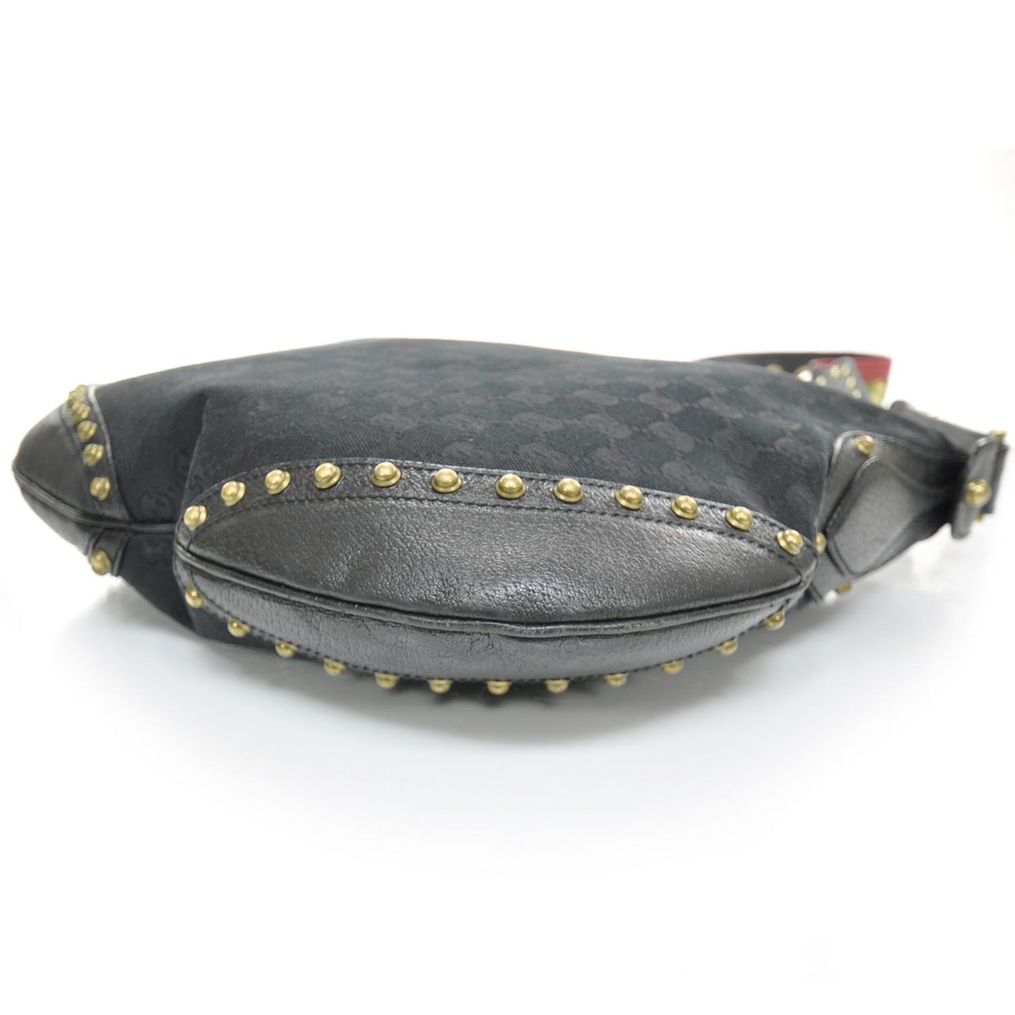 Monogram Studded Shoulder Bag Black