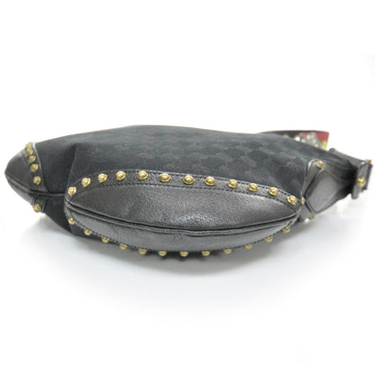 Gucci Monogram Studded Shoulder Bag Black 5 of 10
