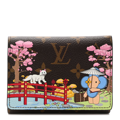 Louis Vuitton Monogram 2021 Christmas Animation Japanese Garden Victorine Wallet Wisteria Pink 1 of 6
