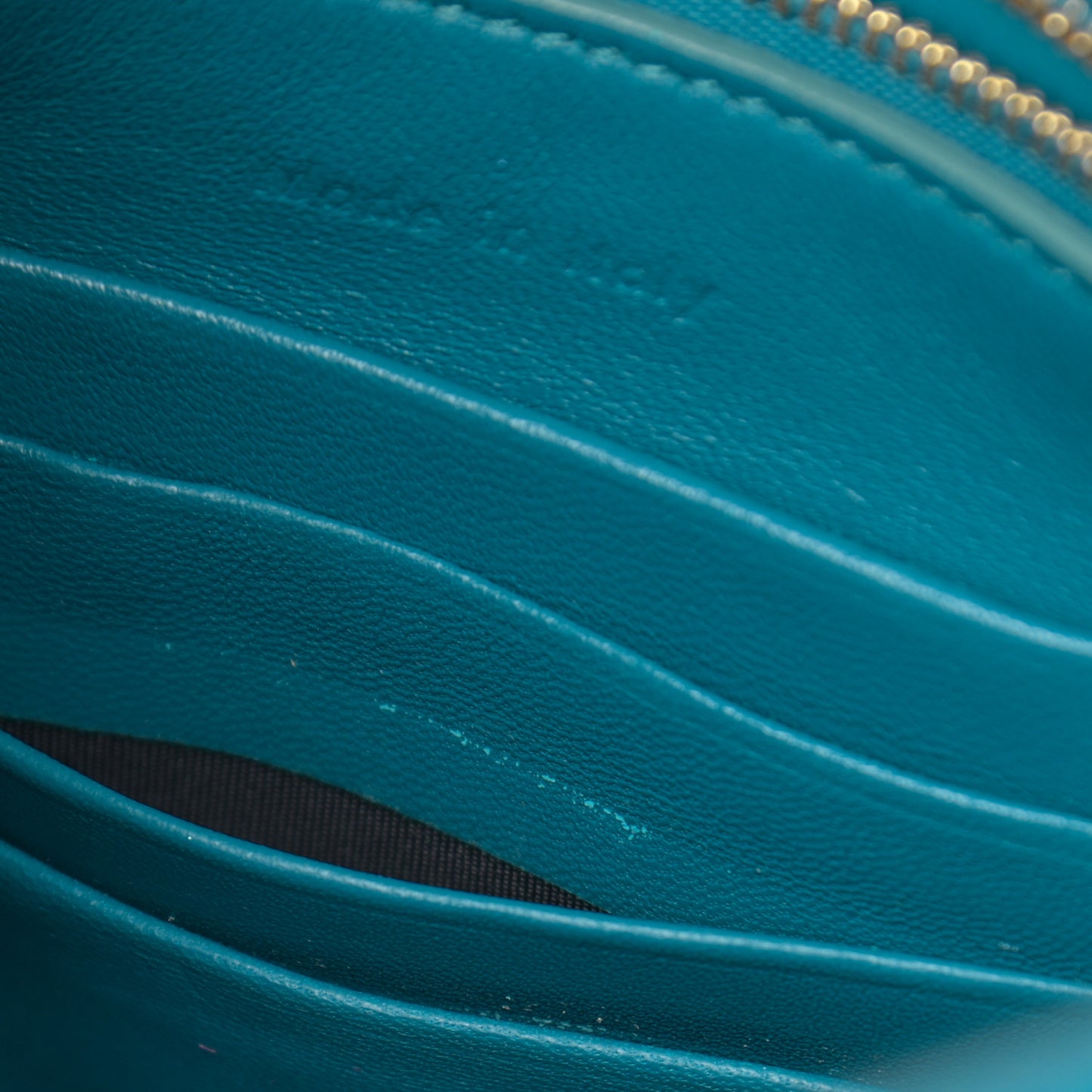 Grained Calfskin Small Trotteur Teal Blue