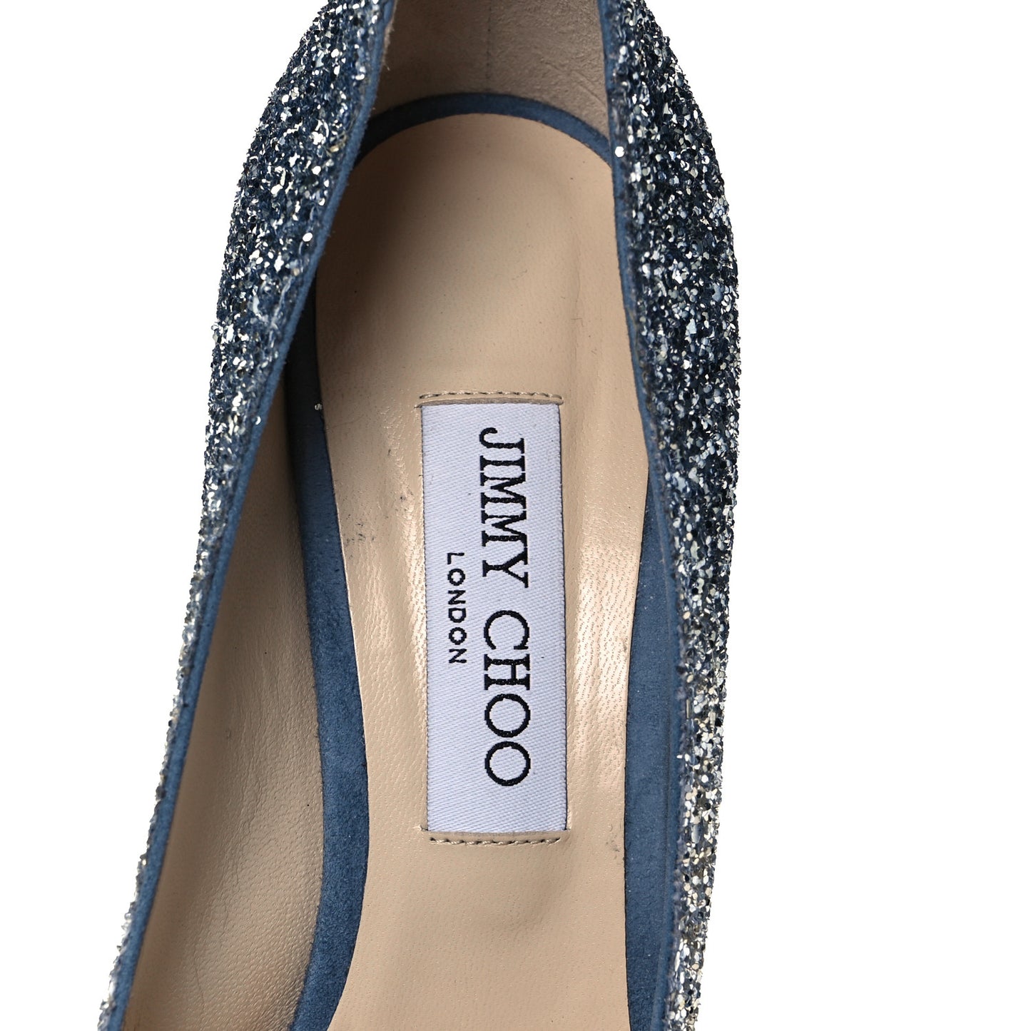 Coarse Glitter Degrade Pointy Toe Romy 100 Pumps 39.5 Silver Dusk Blue