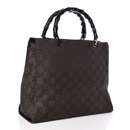 Gucci Monogram Bamboo Top Handle Tote Dark Brown 3 of 12