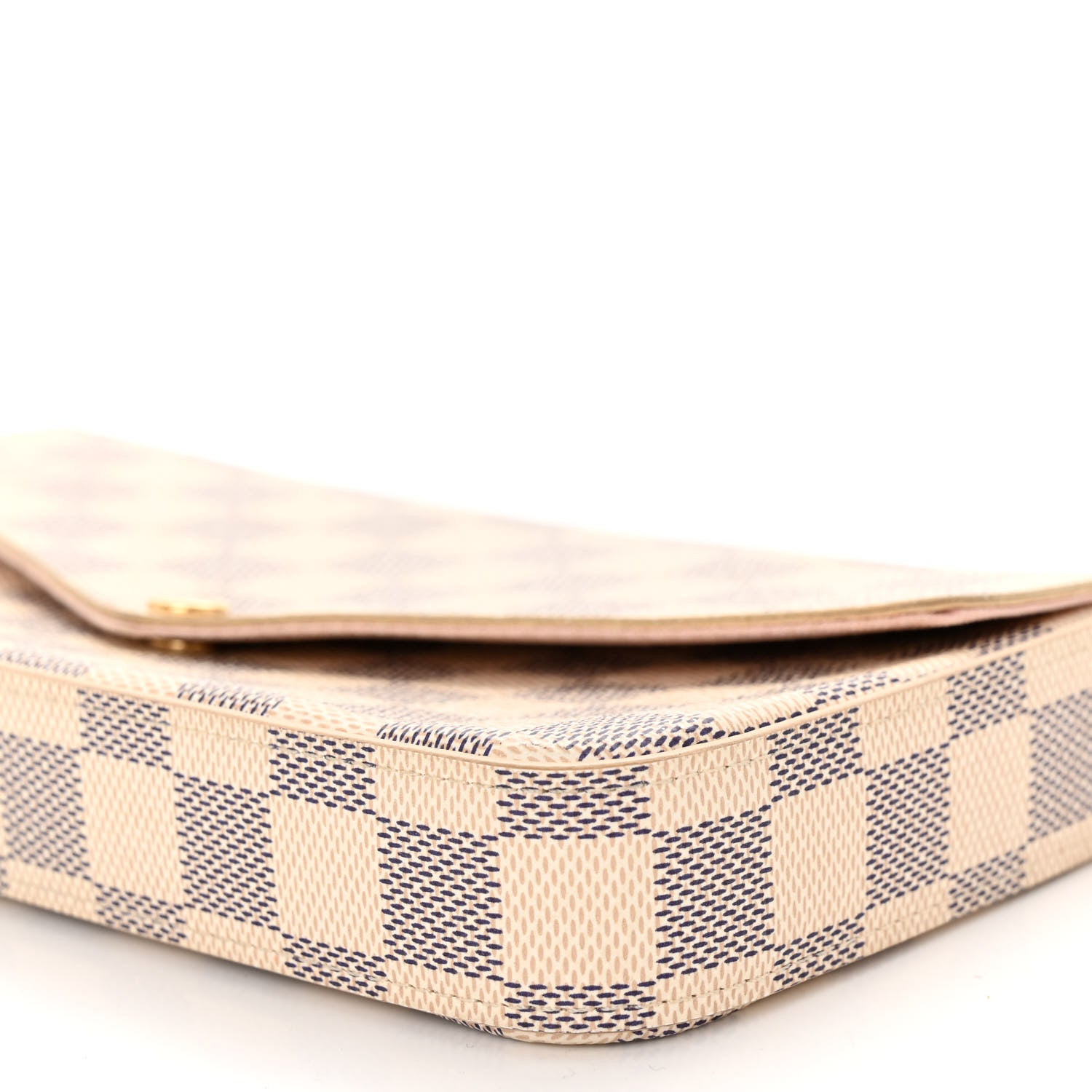 Louis Vuitton Damier Azur Pochette Felicie Chain Wallet Rose Ballerine 10 of 10