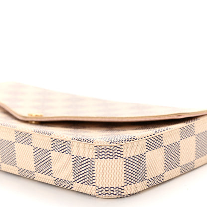 Louis Vuitton Damier Azur Pochette Felicie Chain Wallet Rose Ballerine 10 of 10