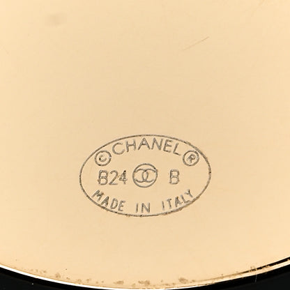Chanel Resin CC Round Earrings Gold Black 4 of 5