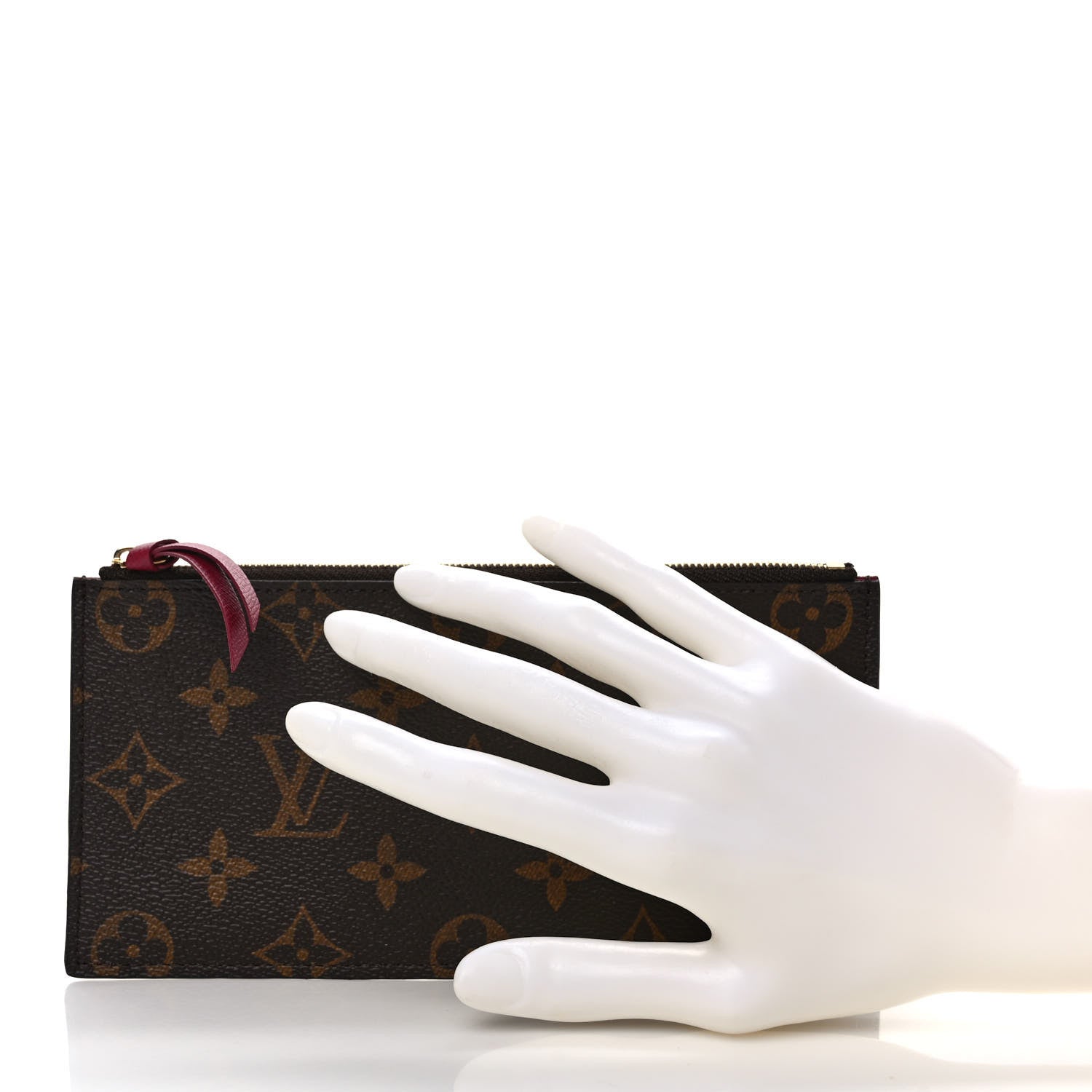 Louis Vuitton Monogram Felicie Chain Wallet Zippered Insert Fuchsia 2 of 6