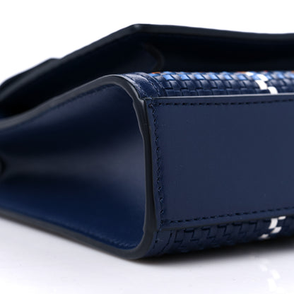 Burberry Calfskin Nylon Tartan Mini Pocket Bag Blue White Orange 7 of 8