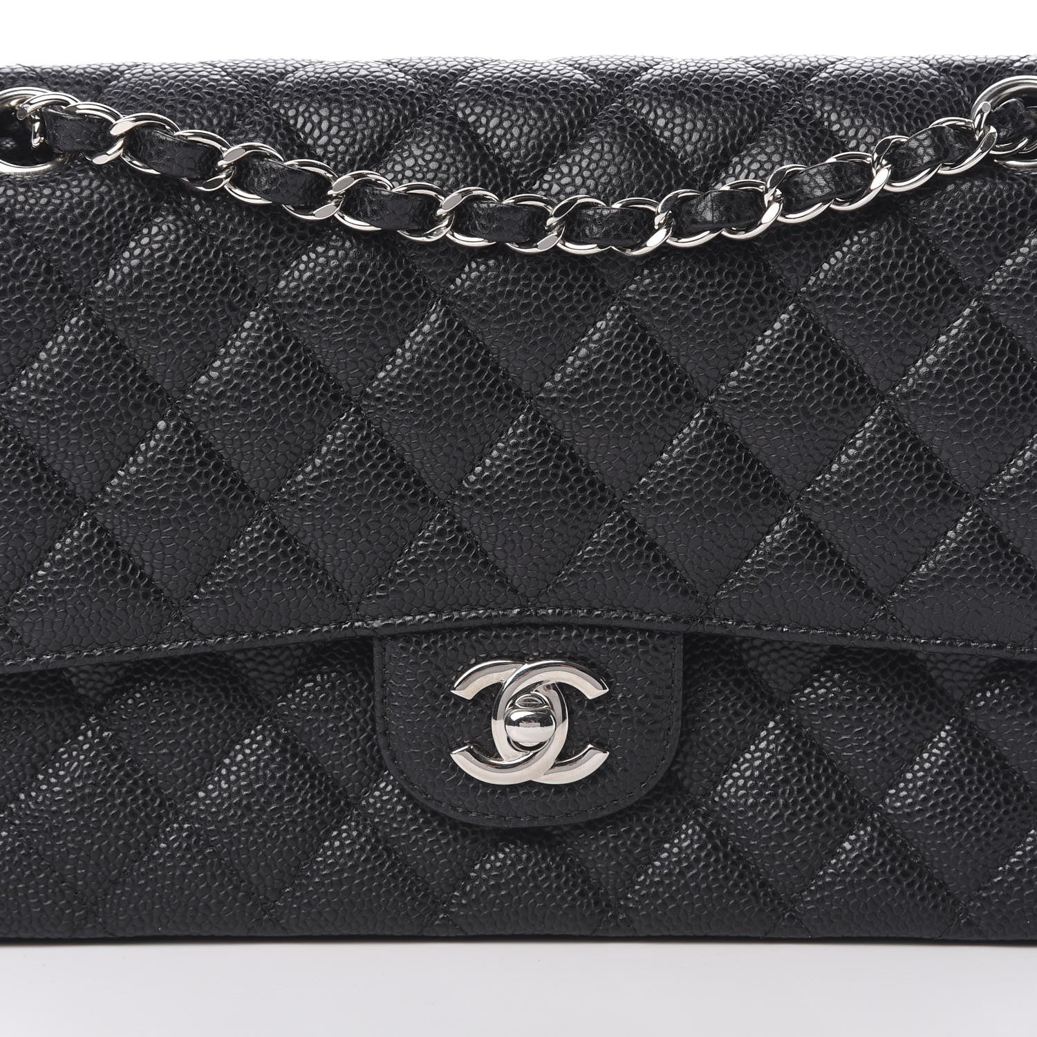 Chanel Caviar Quilted Medium Double Flap Black 8 of 11