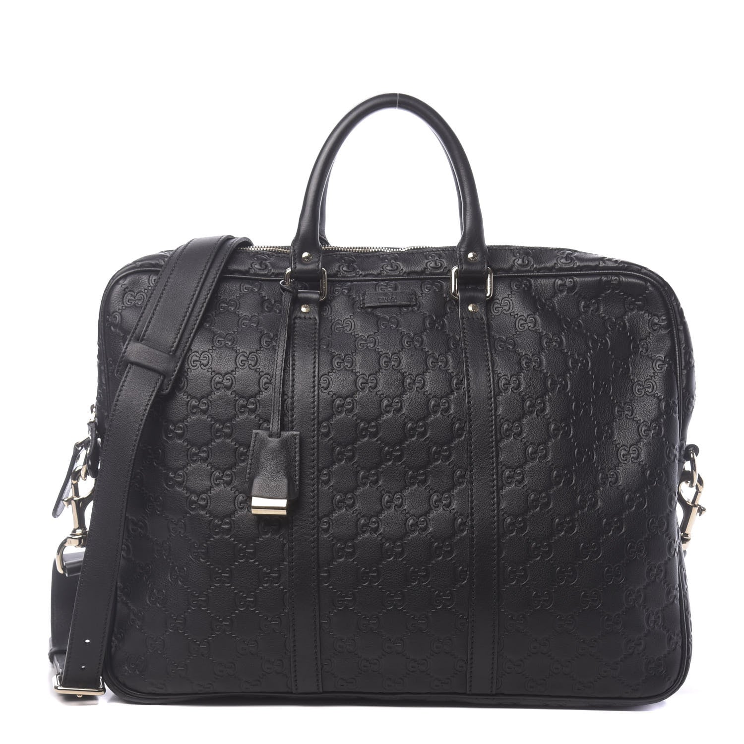 Gucci Guccissima Medium Briefcase Black 1 of 13