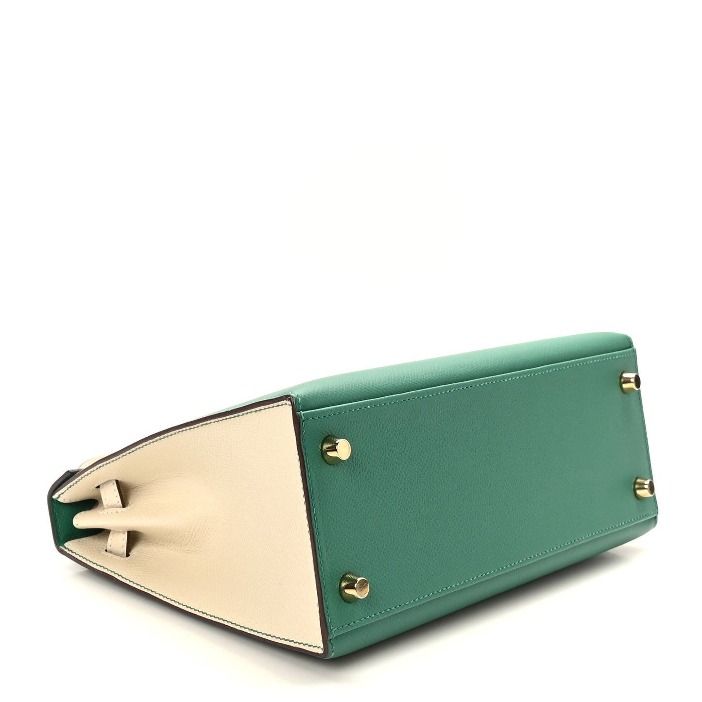 Epsom Bi-Color Horseshoe Kelly Sellier 25 Vert Vertigo Craie