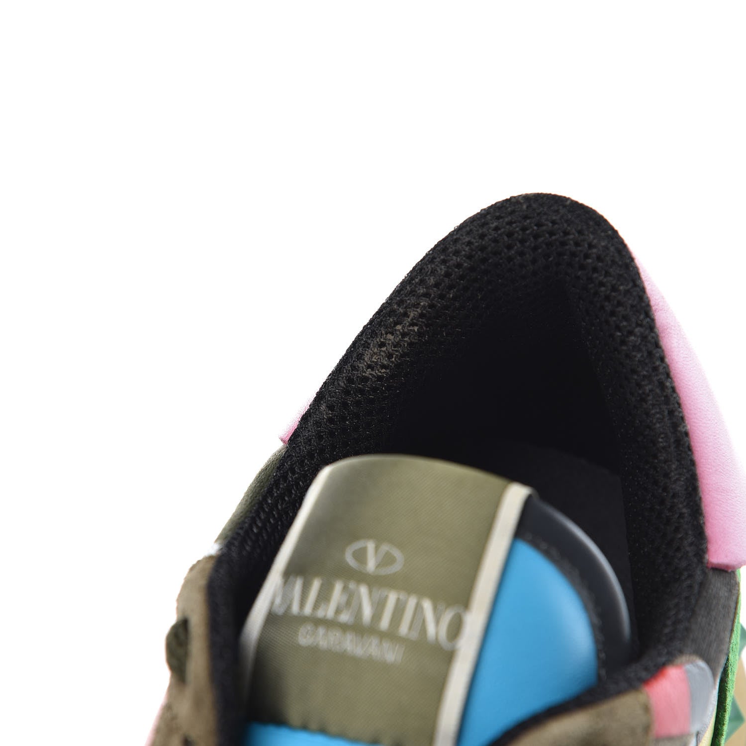Valentino Garavani Nappa Suede Camouflage Womens Rockrunner Sneakers 39 Army Green Naples Yellow Ninphea 12 of 14