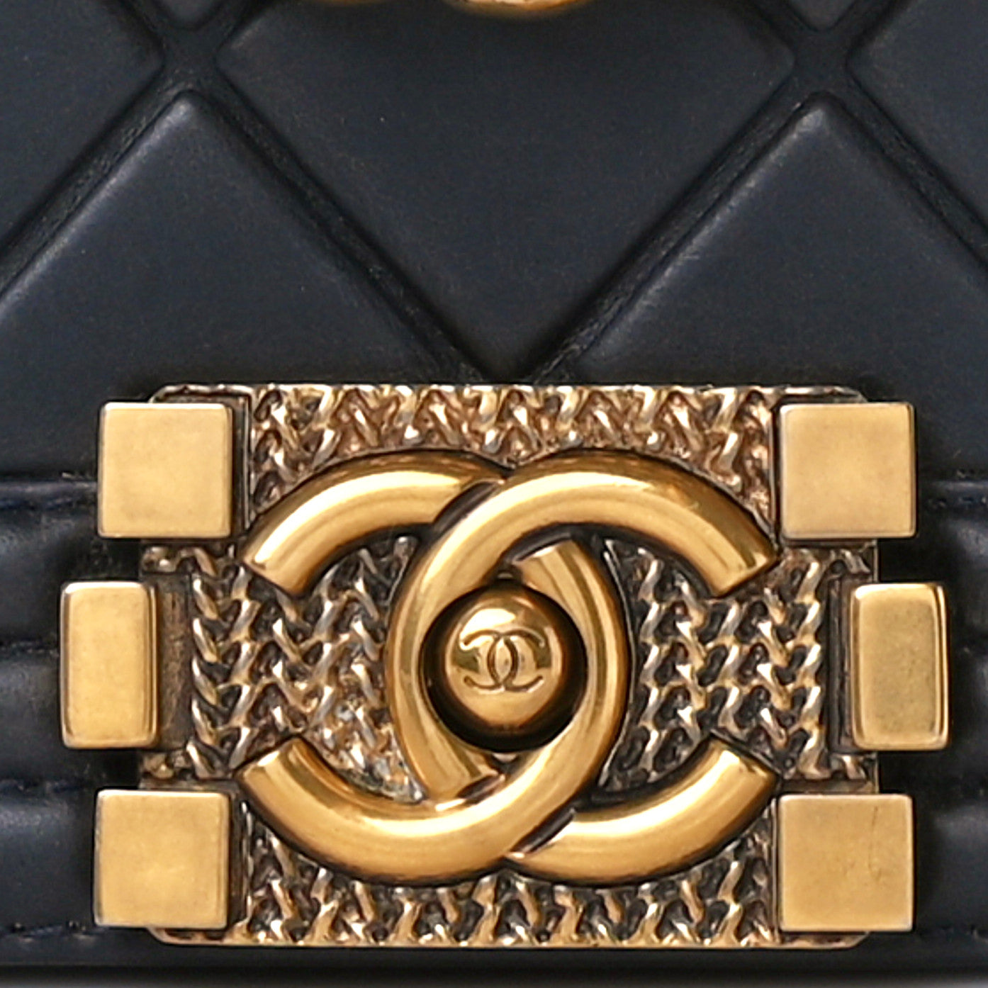 Calfskin Embossed Small Paris Salzburg Boy Flap Navy