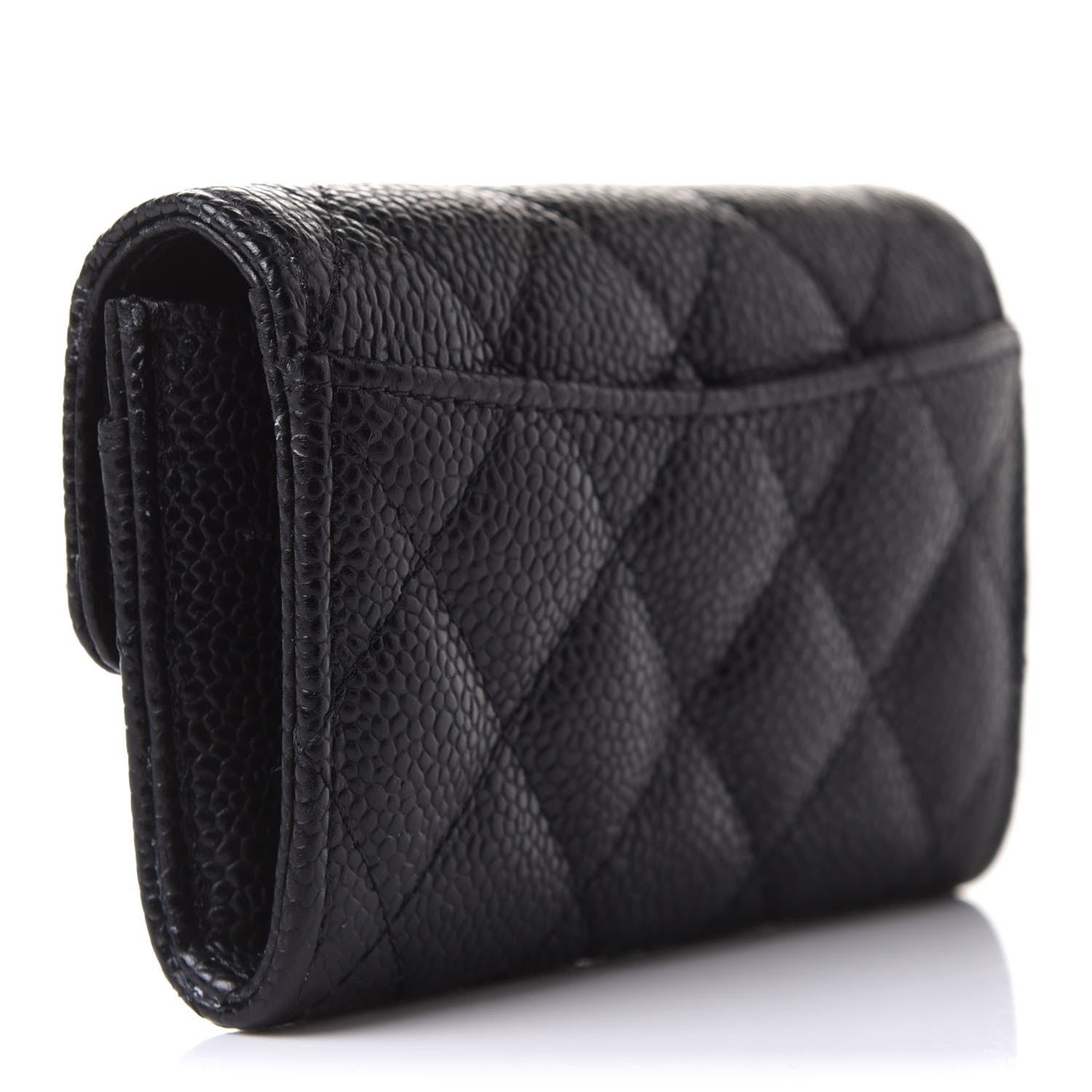 Chanel Caviar Quilted Flap Card Holder Wallet Black 3 of 8