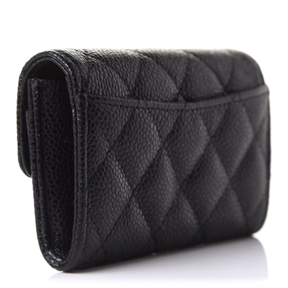 Chanel Caviar Quilted Flap Card Holder Wallet Black 3 of 8