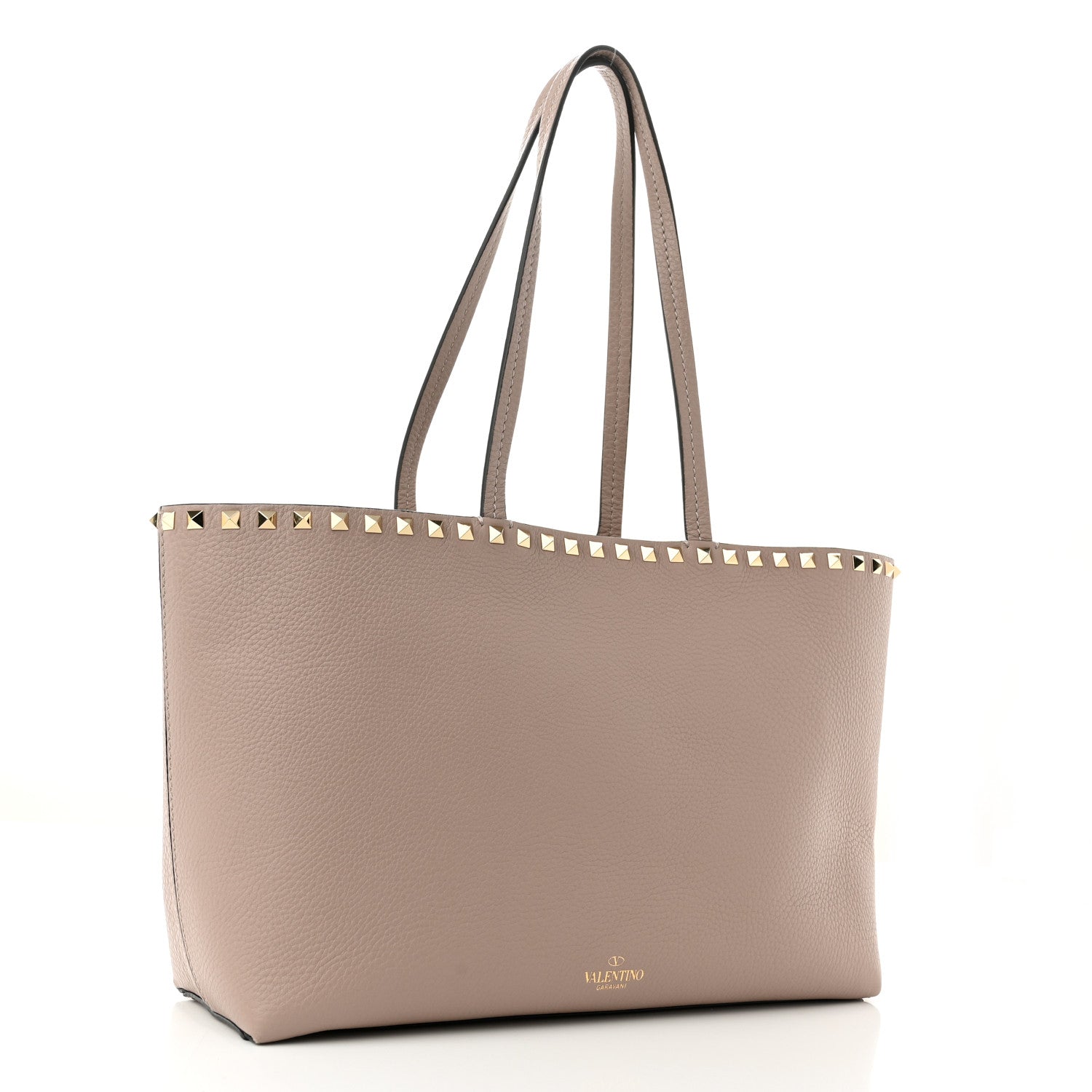 Valentino Garavani Grained Calfskin Small Rockstud Shoulder Tote Poudre 2 of 8
