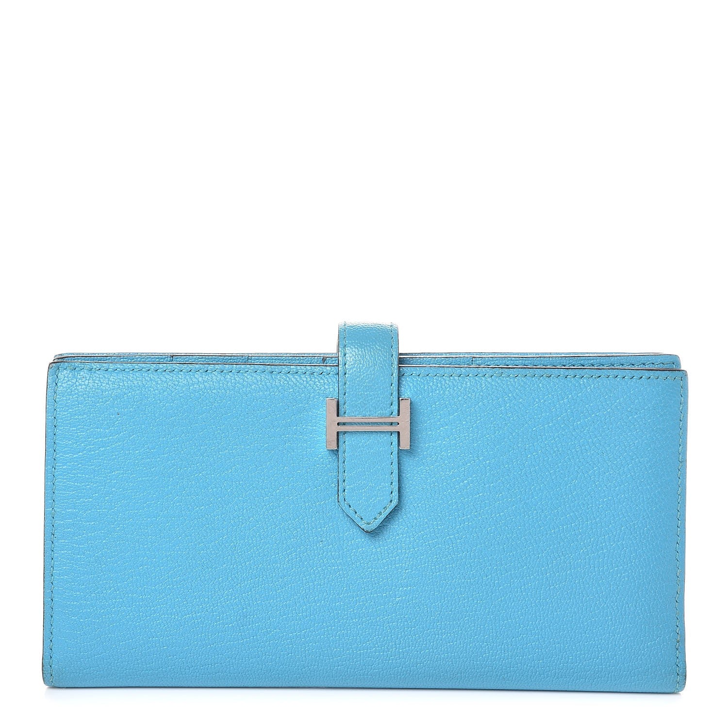 Hermes Chevre Mysore Bearn Gusset Wallet Bleu Azteque 1 of 10