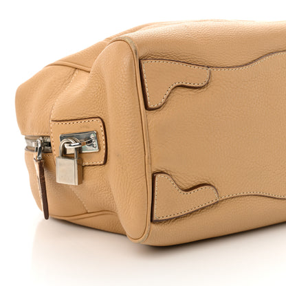 Prada Vitello Daino Print Logo Bowler Beige 8 of 14