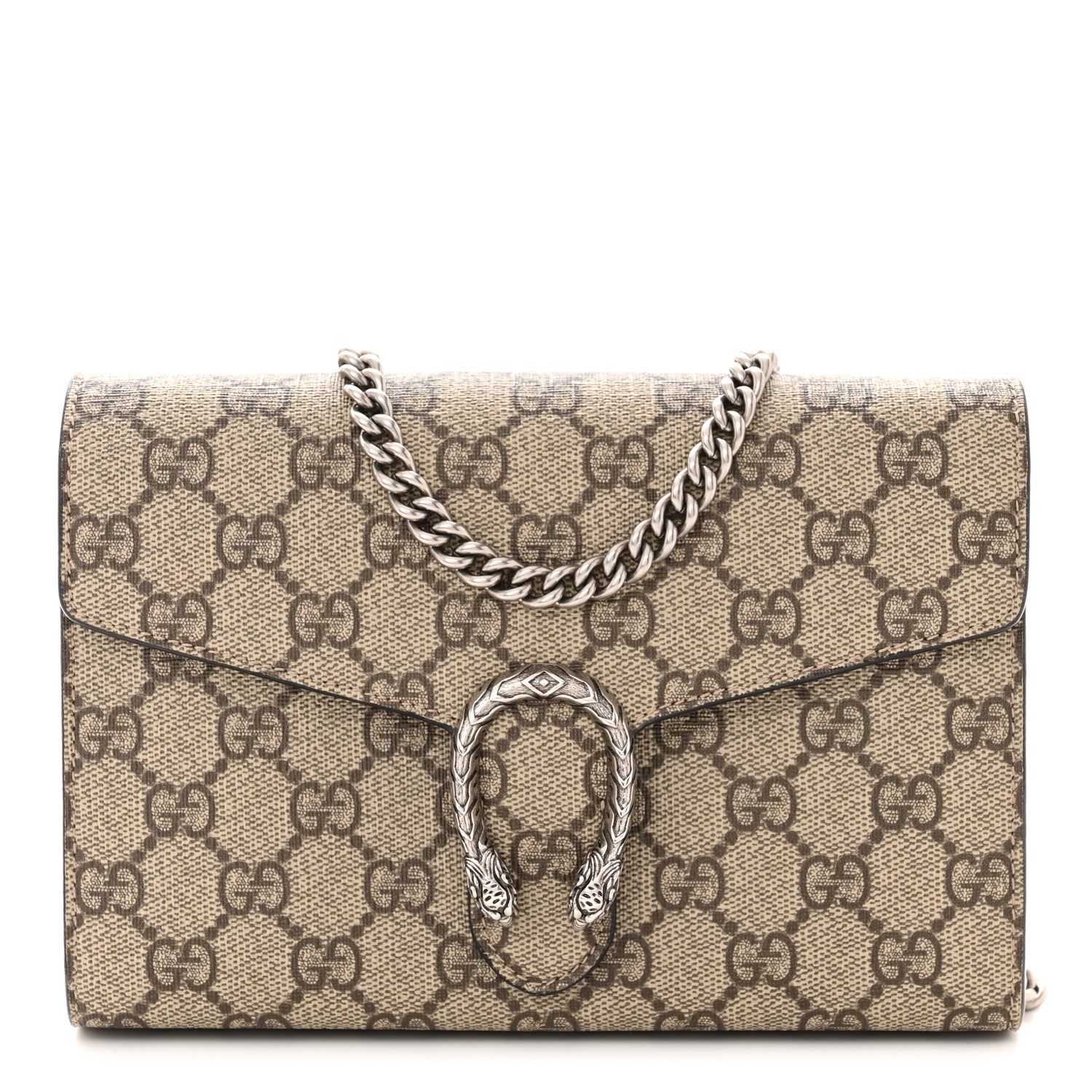 Gucci GG Supreme Monogram Mini Dionysus Chain Wallet Beige Taupe 1 of 11